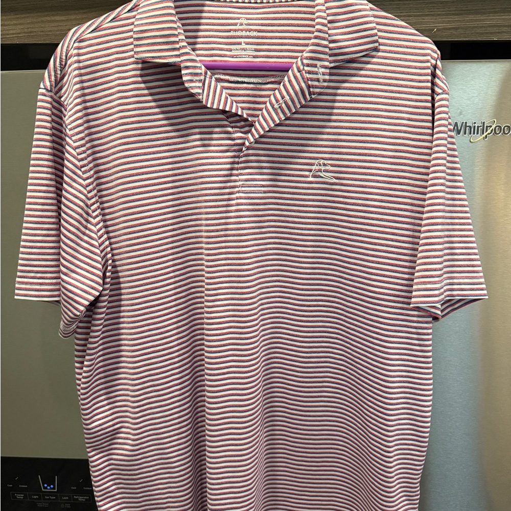 Rhoback Men's Polo Red White and Blue